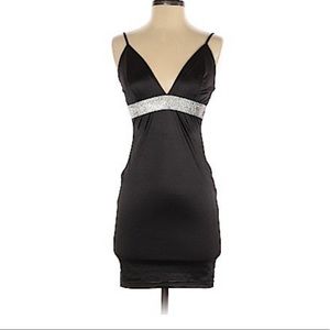 Black Akira Sexy Minidress Size Sm Diamond Details